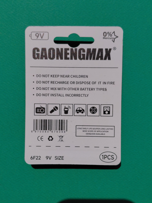 باتری کتابی 9V گائوننگ مکس